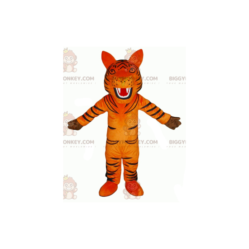Roaring Orange and Black Tiger BIGGYMONKEY™ Mascot Costume –