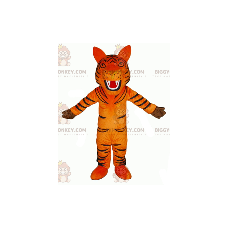 Roaring Orange and Black Tiger BIGGYMONKEY™ Mascot Costume -