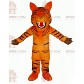 BIGGYMONKEY™ Maskottchen-Kostüm mit brüllenden orangefarbenen