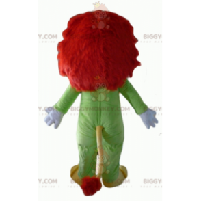 Costume de mascotte BIGGYMONKEY™ de lion jaune et rouge avec