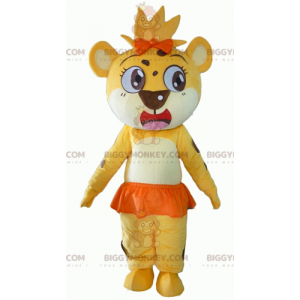 BIGGYMONKEY™ Costume mascotte cucciolo di tigre giallo bianco