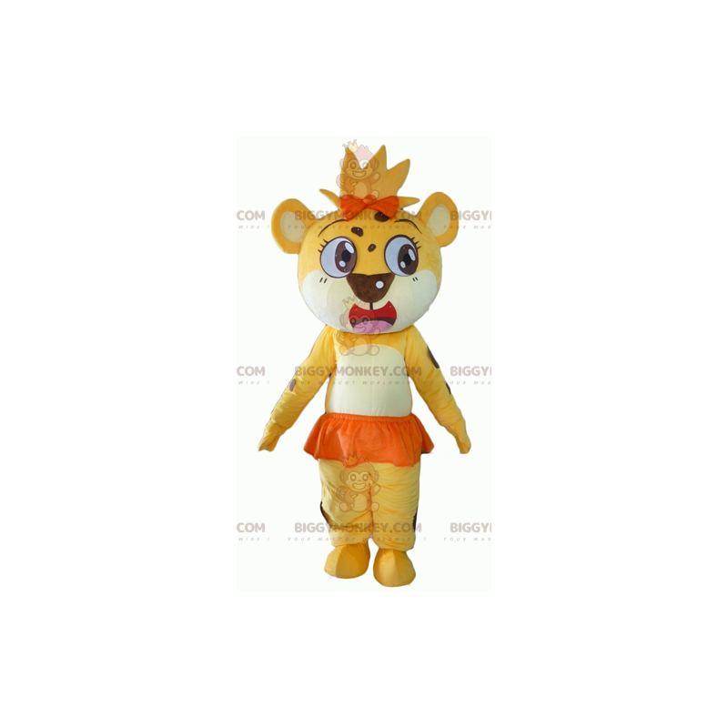 BIGGYMONKEY™ Gul Vit Orange Tiger Cub Maskotdräkt - BiggyMonkey
