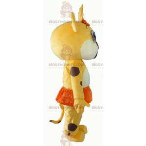 BIGGYMONKEY™ Costume mascotte cucciolo di tigre giallo bianco
