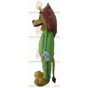 Costume de mascotte BIGGYMONKEY™ de lion jaune et marron en