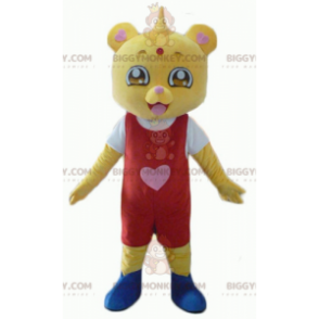 Costume de mascotte BIGGYMONKEY™ de nounours jaune en tenue
