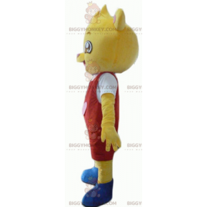 BIGGYMONKEY™ Costume da mascotte Teddy giallo in abito rosso e