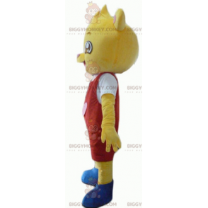 Kostium maskotki BIGGYMONKEY™ Żółty miś w czerwono-białym