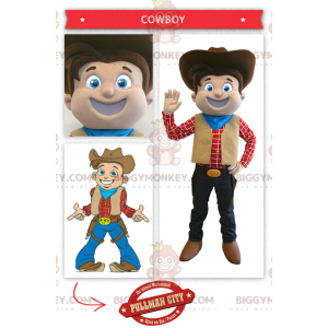 Costume da cowboy sorridente BIGGYMONKEY™ mascotte -