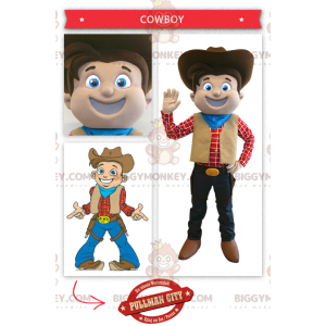 Lachende cowboy BIGGYMONKEY™ mascottekostuum - Biggymonkey.com