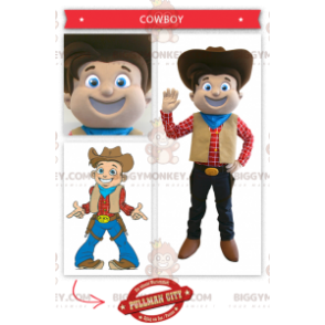 Fantasia de mascote de cowboy sorridente BIGGYMONKEY™ –