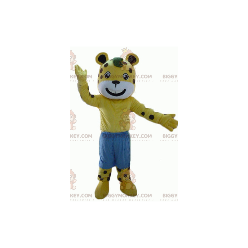 BIGGYMONKEY™ Costume da mascotte a pois marrone tigre giallo e