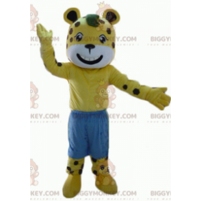 BIGGYMONKEY™ Żółto-biały tygrysi Brązowy kostium maskotka w