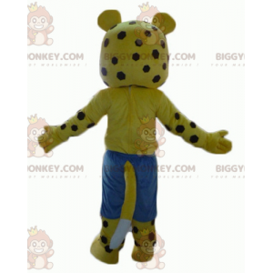 Traje de mascote BIGGYMONKEY™ amarelo e branco tigre marrom de