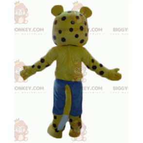 BIGGYMONKEY™ Costume da mascotte a pois marrone tigre giallo e