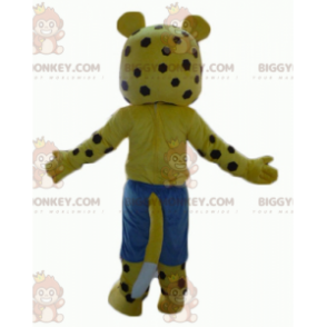 Costume de mascotte BIGGYMONKEY™ de tigre jaune et blanc à pois