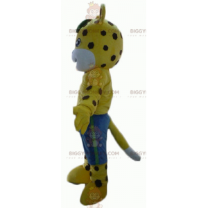 BIGGYMONKEY™ Geel-witte tijgerbruine polkadot mascottekostuum