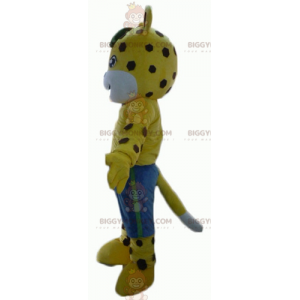 BIGGYMONKEY™ Yellow & White Tiger Brown Polka Dot Mascot