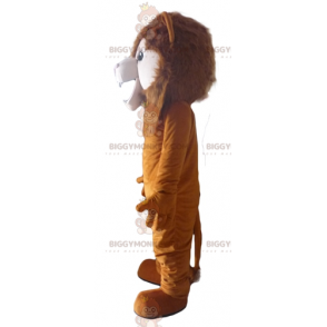 BIGGYMONKEY™ Costume da mascotte leone marrone felino ruggente