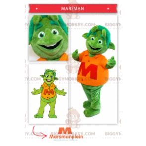 Green Alien Martian BIGGYMONKEY™ Mascot Costume –