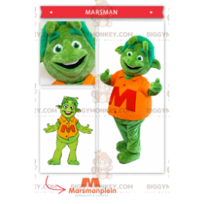 Green Alien Martian BIGGYMONKEY™ Mascot Costume -