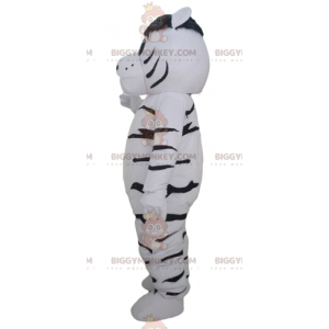 BIGGYMONKEY™ Disfraz de Mascota de Tigre Blanco y Negro Gigante