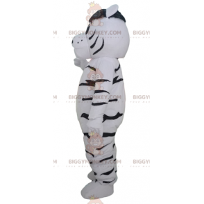 BIGGYMONKEY™ Giant and Endearing White and Black Tiger Mascot