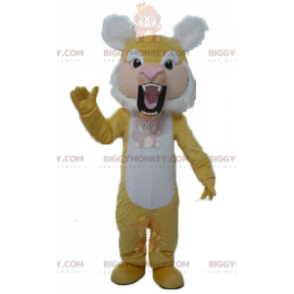 Costume de mascotte BIGGYMONKEY™ de tigre jaune et blanc