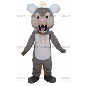BIGGYMONKEY™ Brølende grå hvid og tan Tiger maskot kostume -