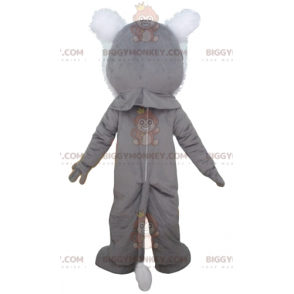 Traje de mascote BIGGYMONKEY™ cinza branco e bronzeado tigre –