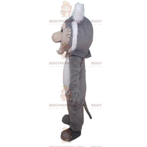 Kostým maskota BIGGYMONKEY™ Roaring Grey White And Tan Tiger –