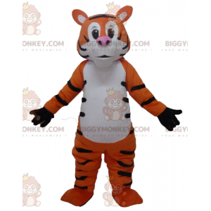 Disfraz de mascota BIGGYMONKEY™ de tigre gigante blanco y negro