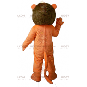 Disfraz de mascota BIGGYMONKEY™ león naranja blanco y marrón