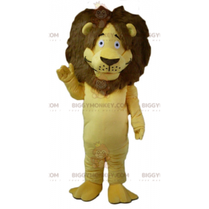 Disfraz de mascota BIGGYMONKEY™ de león amarillo y marrón con