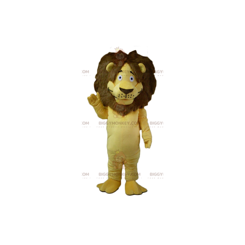 BIGGYMONKEY™ Mascot Costume of Yellow and Brown Lion with Big