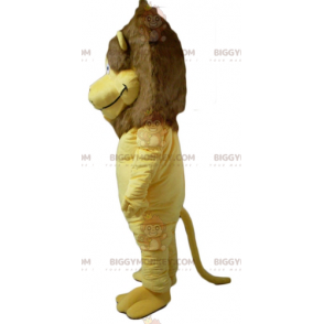 Costume de mascotte BIGGYMONKEY™ de lion jaune et marron avec