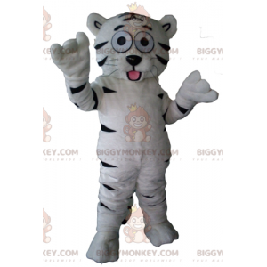 BIGGYMONKEY™ Lindo disfraz de mascota de tigre blanco y negro