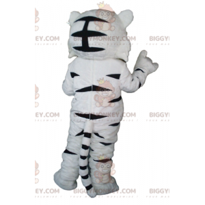 Costume de mascotte BIGGYMONKEY™ de tigre blanc et noir mignon