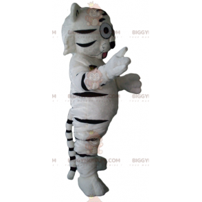 BIGGYMONKEY™ Lindo disfraz de mascota de tigre blanco y negro