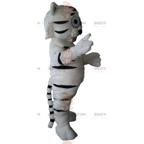 Costume de mascotte BIGGYMONKEY™ de tigre blanc et noir mignon