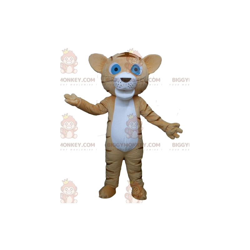 Costume de mascotte BIGGYMONKEY™ de tigre marron et blanc de