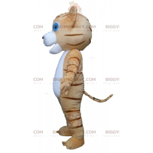 Costume de mascotte BIGGYMONKEY™ de tigre marron et blanc de