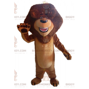 Brauner Löwe BIGGYMONKEY™ Maskottchen-Kostüm mit schöner Mähne