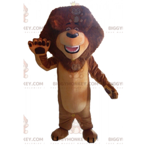 Costume de mascotte BIGGYMONKEY™ de lion marron avec une belle