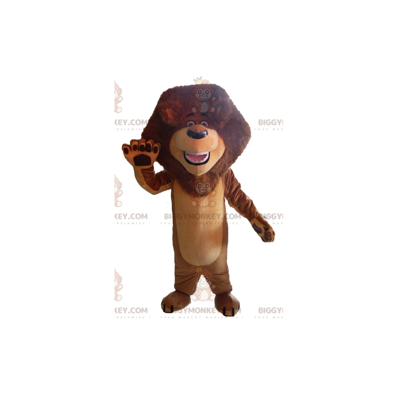 Costume de mascotte BIGGYMONKEY™ de lion marron avec une belle