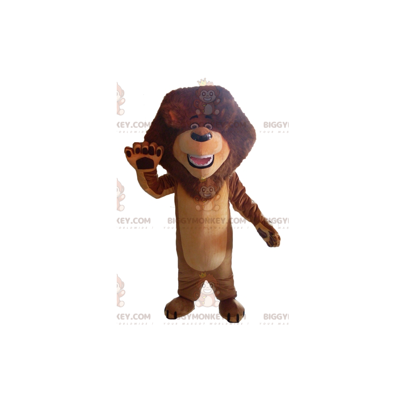 Traje de mascote de leão marrom BIGGYMONKEY™ com juba bonita –