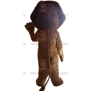 Brauner Löwe BIGGYMONKEY™ Maskottchen-Kostüm mit schöner Mähne