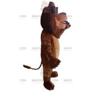 Costume de mascotte BIGGYMONKEY™ de lion marron avec une belle