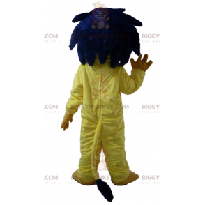 BIGGYMONKEY™ mascottekostuum gele leeuw met blauwe manen -