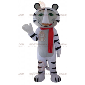 Costume de mascotte BIGGYMONKEY™ de tigre blanc et noir avec