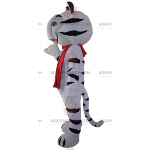 BIGGYMONKEY™ Costume da mascotte Tigre bianca e nera con